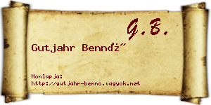 Gutjahr Bennó névjegykártya